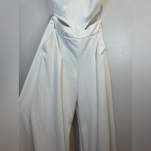 PatBo White Halter Neck Cutout Wide Leg Jumpsuit Size‎ 2 - Picture 7 of 12